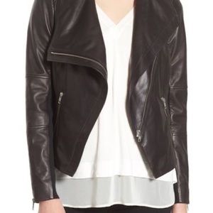 Trouve Black Leather Moto Jacket